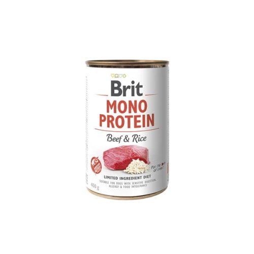 Brit Mono Protein Marha és Rizs 400g Kutyakonzerv 