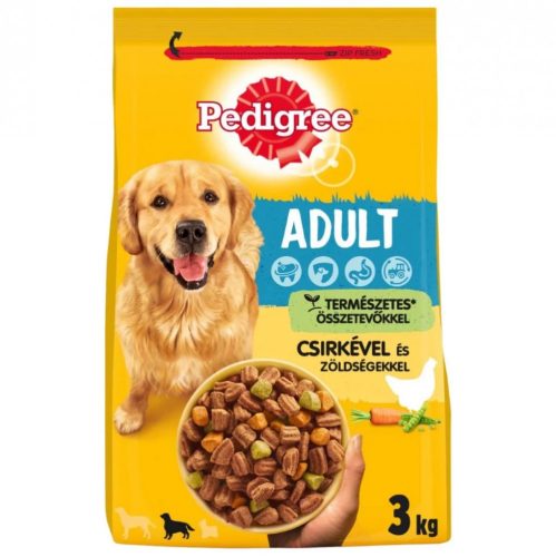 Pedigree Adult 3kg Csirke és Zöldség száraz kutyatáp