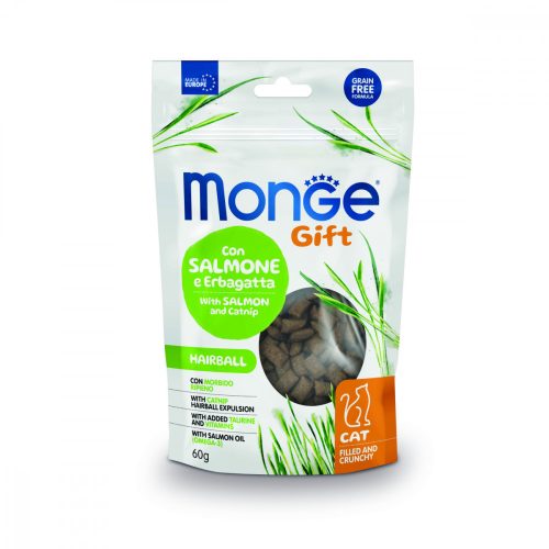 Monge Gift Hairball - Lazac és macskamenta 60g jutalomfalat macskáknak