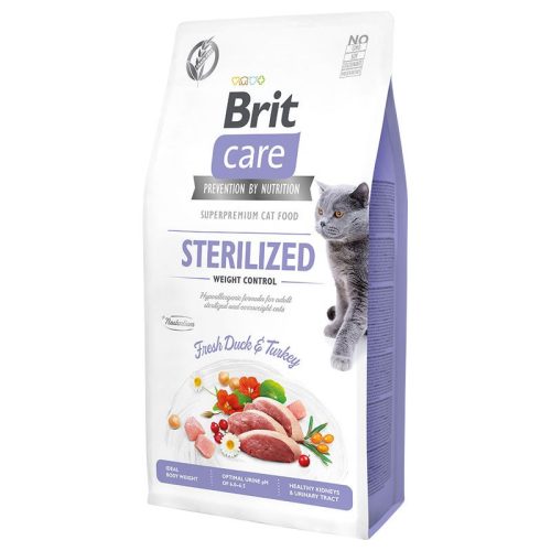 Brit Care Cat 7kg Gabonamentes Sterilised - Weight Control Duck and Turkey