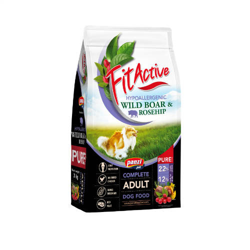 FitActive PURE 3kg Hypoallergenic Vaddisznó - Csipkebogyó