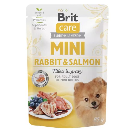 Brit Care Mini Rabbit&Salmon Fillets Szószban 85g