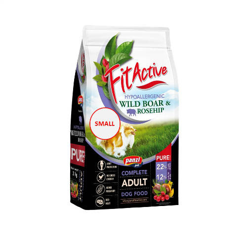 FitActive PURE SMALL 3kg Hypoallergenic Vaddisznó - Csipkebogyó