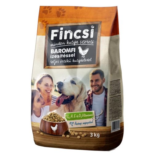 Fincsi 3kg kutyatáp Baromfi ízesítésű